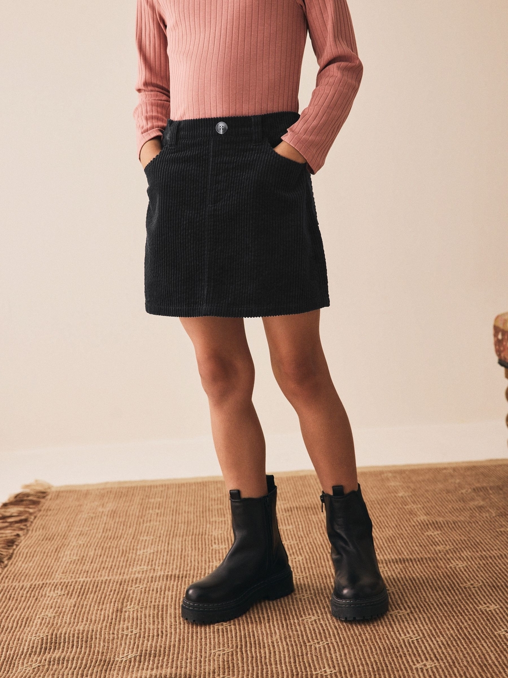Ralph Lauren Black Corduroy Mini Skirt